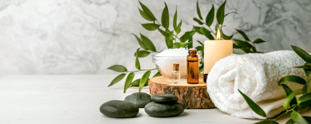 Beauty,Treatment,Items,For,Spa,Procedures,On,White,Wooden,Table.